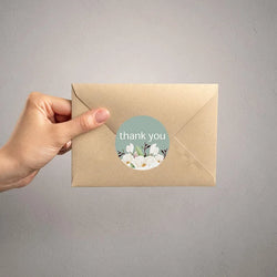 100-500PCS seals stickers Thank You Stickers for Business New Small Merci Roll Sticker Packaging Sticker Flower Rolling Label (ONLINE ORDER ONLY)
