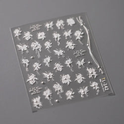 Snowflake Butterfly Rhinestone Shiny Totem Self Adhesive Nail Art Stickers Romantic Charm Chic Rose Flower Pearl Manicure Decals (ONLINE ORDER ONLY)