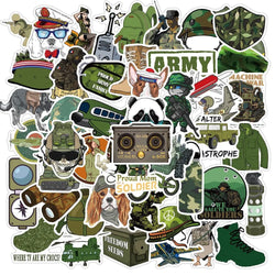 50/100PCS Military Graffiti Sticker Pack Cool Soldier Car Stickers and Decals Vinyl DIY Laptop Skateboard Phone Case for Boys (ONLINE ORDER ONLY)