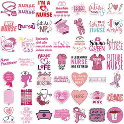 50PCS Pink Nurse Stickers for Phone, Car, Laptop, Luggage, Study - Nurse Decals (ONLINE ORDER ONLY)