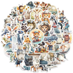50pcs Vinyl Laptop Decals Cute Cartoon Fairy Tale Animals Stickers For Laptop Water Bottle Luggage Notebook Waterproof Graffiti (ONLINE ORDER ONLY)
