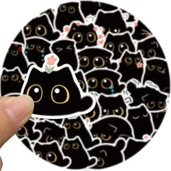 40PCS Cute Little Black Briquette Cat Stickers Waterproof Cartoon Decoration Laptop Cup Phone Suitcase Kids Gift Toy Decal (ONLINE ORDER ONLY)