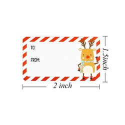 500pcs/roll Christmas Stickers Scrapbooking Photo Album Embellishments Christmas Decoration Gift Series Rectangle Sealing label (Online Order Only)