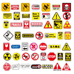 10/30/50/100pcs Funny and Serious Warning and Danger Sticker Packs (Online Order Only)