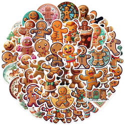 Gingerbread Man Stickers 10/30/50pcs for Suitcase, Skateboard, Laptop, Luggage, Phone, Car, DIY (Online Order Only)