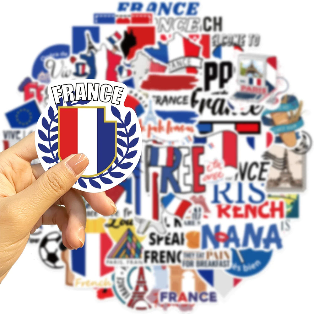 50PCS French Pop Style Stickers Aesthetic Phone Laptop Fridge Water Bottle DIY Waterproof Graffiti Cartoon Simple Sticker Pack (ONLINE ORDER ONLY)