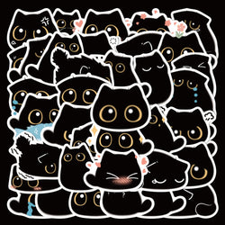 10/20/40PCS Cartoon Black Cat Sticker Packs (Online Order Only)