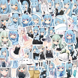 50pcs Nekoha Shizuku Cartoon Stickers for Luggage, Water Cup, Phone, Laptop, Car, Scooter, Refrigerator Decoration (ONLINE ORDER ONLY)