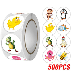 100-500pcs Cartoon Animals Stickers Cute Reward Sticker For Kids Gift Decoration Envelope Sealing Labels Stationery Stickers (ONLINE ORDER ONLY)