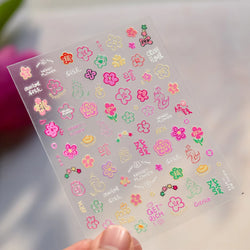 Wealthy Rich Snake Flower Coin Yuanbao Good Luck Blessing Fu Character Self Adhesive Nail Art Stickers Rhinestone Manicure Decal (ONLINE ORDER ONLY)