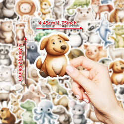 10/30/50PCS 3D Simple Animal Sticky PVC Sticker Aesthetic Children's Stationery DIY Decoration Scrapbooking School Supplies (ONLINE ORDER ONLY)