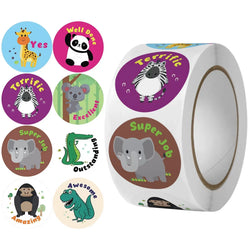 100-500pcs Cartoon Cat Stickers Round Adhesive Labels For Kids Children Teacher Prize Business Gift Wraps Decorative Stickers (ONLINE ORDER ONLY)
