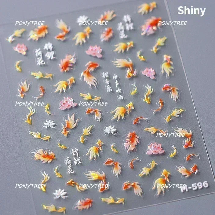 Beach Colourful Conch Dolphin Shell Starfish Jellyfish Star Summer Sea Wave Vacation Mode Water Bubble Nail Art Stickers Decals (Online Order Only)