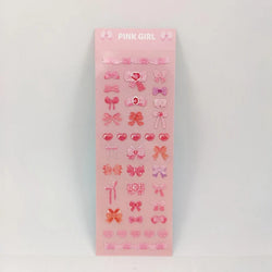 Korean Ins Girls Bow Lace Series Sticker Hand Account Idol Card DIY Album Decoration Scrapbooking Stickers Kawaii Stationery (ONLINE ORDER ONLY)