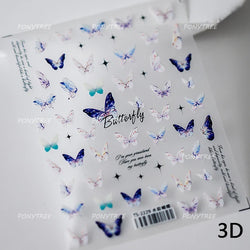 Colourful Butterfly Insect Animals Charming Jelly Special Workmanship 5D Soft Relief Adhesive Nail Art Stickers Manicure Decals (Online Order Only)