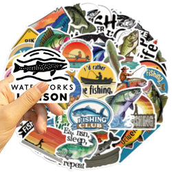 50PCS Cute Fish Animals Graffiti Stickers Skateboard Phone Laptop Waterproof Cool Cartoon DIY Sticker Decals Toy (Online Order Only)