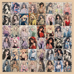 10/30/60PCS Cartoon Cute Anime Girl Stickers Aesthetic DIY Laptop Phone Skateboard Motorcycle Car Waterproof Sticker for Kids (Online Order Only)
