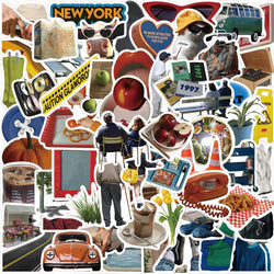 63PCS INS Aesthetics Stickers Modern Style DIY For Decor DIY Notebook Luggage Motorcycle Laptop Refrigerator Sticker Toys (ONLINE ORDER ONLY)