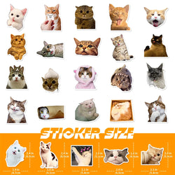 10/30/50/100pcs Cute Funny Meme Animal Cat Kitty Stickers Decals Laptop Notebook Luggage Car Decoration Sticker Kids Classic Toy (ONLINE ORDER ONLY)