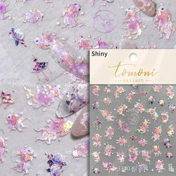 Lotus Leaf Brocaded Carp Koi Playing Goldfish Cavort Ripple Droplet Water Bubbles Self Adhesive Nail Art Stickers Manicure Decal (Online Order Only)