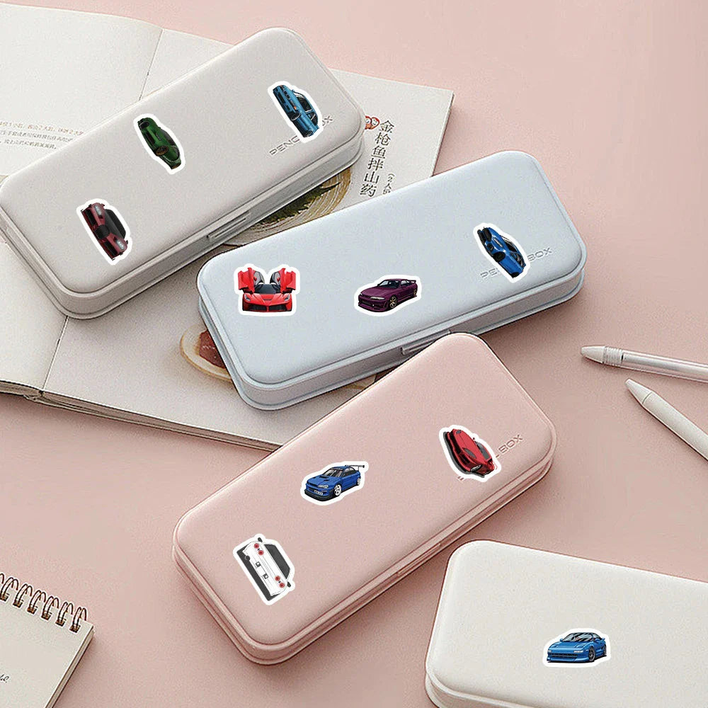 500pcs Cartoon JDM Racing Car Graffiti Stickers Roll Waterproof Cool DIY Luggage Skateboard Laptop Kids Sticker Toys Gifts (ONLINE ORDER ONLY)