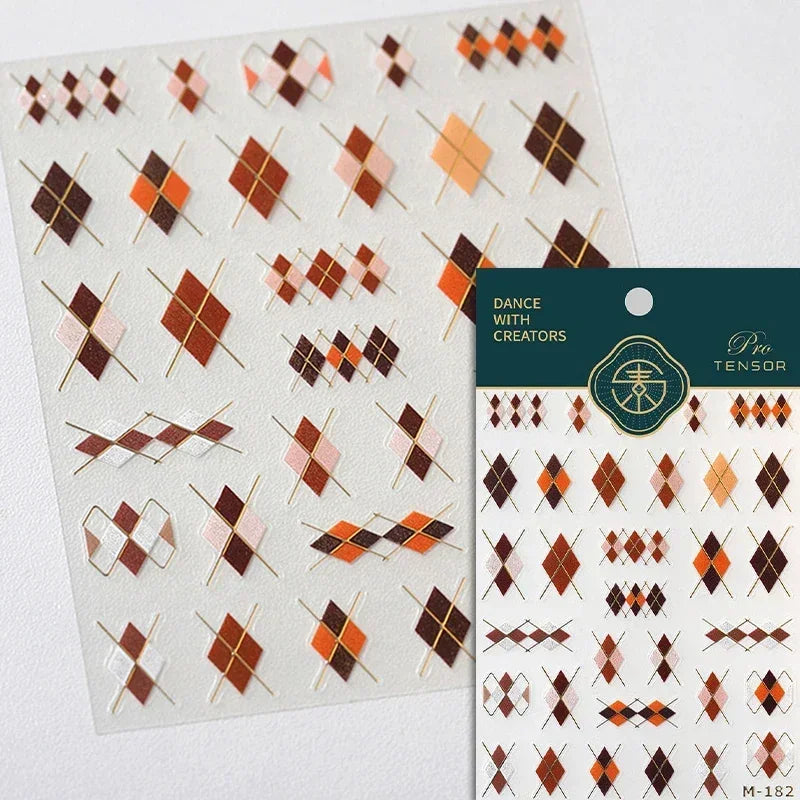 Shiny Colorful Color Block Fragment Square Fragment Grid Rhombus 3D Self Adhesive Nail Art Stickers Rhinestone Manicure Decals (Online Order Only)
