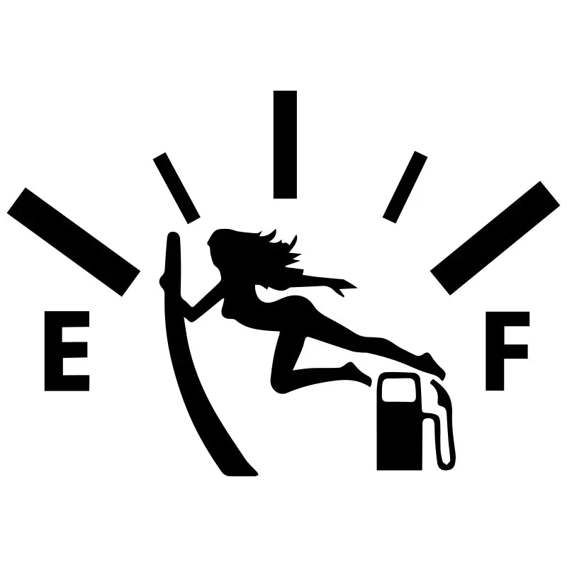 Swordswoman Empty Full Gas Gauge Sticker for Car Fuel Tank Cap Door Decoration Automotive Supplies Outdoor Stickers Vinyl Decals (ONLINE ORDER ONLY)