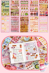 25 Pages Ins Retro Cute Food Cake Decorative Stickers Book Scrapbooking Phone Case DIY Journal Collage Material Sticker Gift (ONLINE ORDER ONLY)