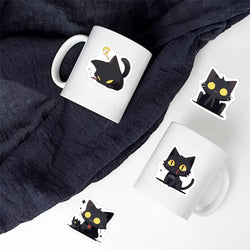 10/30/50/100PCS Cute Cartoon Black Cats Stickers Funny Animals Decals Decoration For Laptop Fridge Phone Stationery Bike Kid Toy (ONLINE ORDER ONLY)