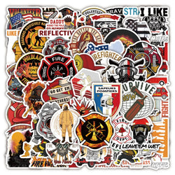 Firefighter Stickers 10/30/50pcs Waterproof Decals for Skateboard, Motorcycle, Laptop, Car, Bike, Guitar (Online Order Only)