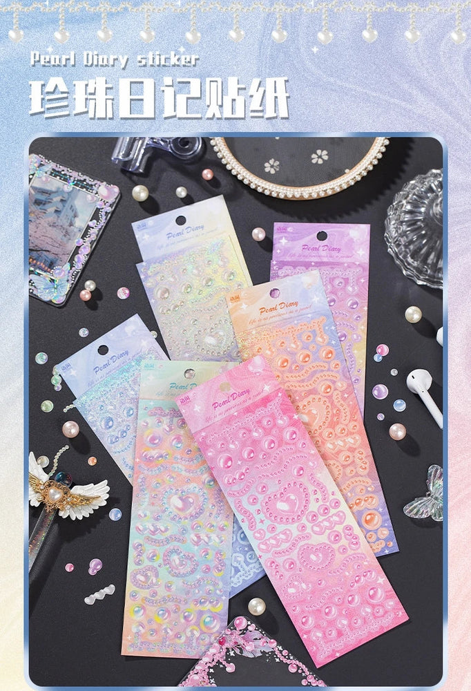 1Pcs Cute Love Romantic Pearl Scrapbooking Stickers Korean ins Hand Account Idol Card Album DIY Deco Material Stationery Sticker (ONLINE ORDER ONLY)
