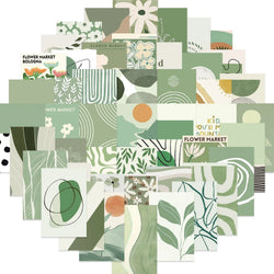 50pcs INS Style Sage Green Stickers for Laptop Scrapbook Notebook Wall Phone Diary Aesthetic Graffiti Waterproof Decoration Toys (ONLINE ORDER ONLY)