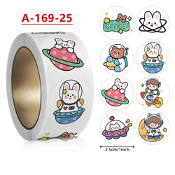 100-500Pcs 2.5cm Korean Cute Animal Stickers Roll for Envelope Praise Reward Student Kid Work Label Kawaii Stationery Seal Lable (Online Order Only)