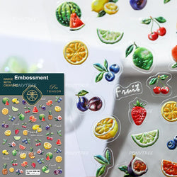 Lovely Mini Red Cherry Jelly Star Sun Fruit Charming Silver 3D 5D Self Adhesive Nail Art Stickers Cute Manicure Decals Wholesale (ONLINE ORDER ONLY)