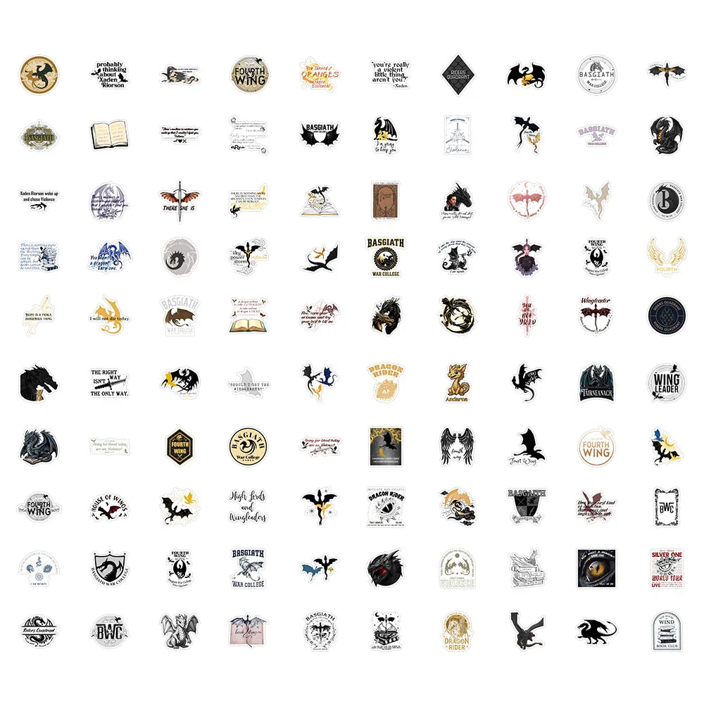 10/30/50/100pcs Fantasy Fourth Wing Novel Dragon Sticker Packs (ONLINE ORDER ONLY)