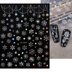 3D Snowflake Nail Art Decals Sliver Bronzing 3D Christmas Nail Art Decoration Self Adhesive Winter Christmas New Year Slides Y2K (ONLINE ORDER ONLY)
