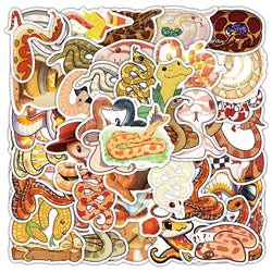 10/30/54PCS Snake Cartoon Stickers Funny Animal Graffiti DIY Toy Luggage Laptop Phone Guitar Bike Skateboard Decals Decoration (Online Order Only)