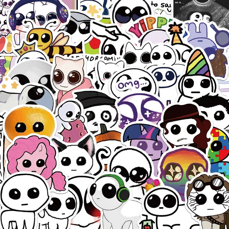 50pcs TBH Creature Cartoon Stickers for Laptop, Phone, Car, Scooter, Suitcase, Water Cup, Stationery, Refrigerator Decoration (Online Order Only)