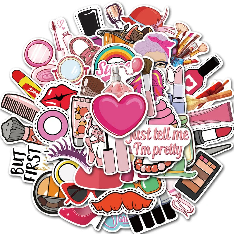50PCS Kawaii Cute Cartoon PVC Sticker Aesthetic Children's Korean Decoration Scrapbooking Stationery School Supplies for Kids (ONLINE ORDER ONLY)