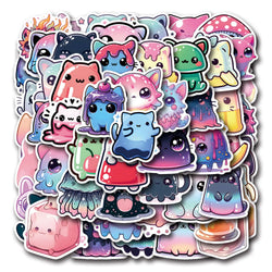 Kawaii Cat Stickers Waterproof Cartoon Animal Decals for Laptop Guitar Bike (Online Order Only)