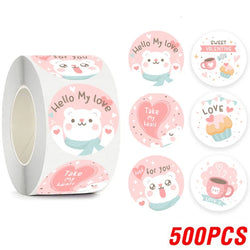 100-500pcs Cute Animal Encourage Sticker Kawaii Children Reward Stickers Creative School Supplies 2.5cm Circle Kids Toy Stickers (ONLINE ORDER ONLY)