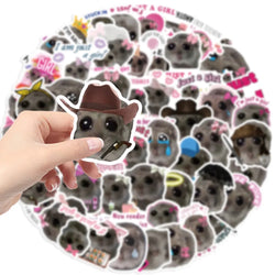 10/30/56PCS Kawaii Hamster Cartoon Stickers Cute Animal Meme Sticker DIY Luggage Laptop Phone Car Bike Skateboard Decal Kids Toy (ONLINE ORDER ONLY)
