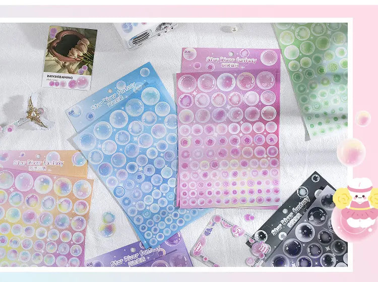 1pcs Cute Colorful Bubble Series Stickers Ins Basis Dot Laser Decoration Sticker Diary Scrapbooking DIY Album Kawaii Stationery (ONLINE ORDER ONLY)