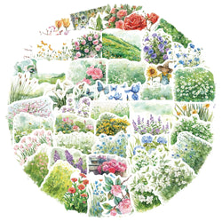 Green Plant Flower Stickers 10/30/50Pcs Aesthetic Decals for Laptop, Motorcycle, Luggage, Snowboard, Fridge, Car (ONLINE ORDER ONLY)