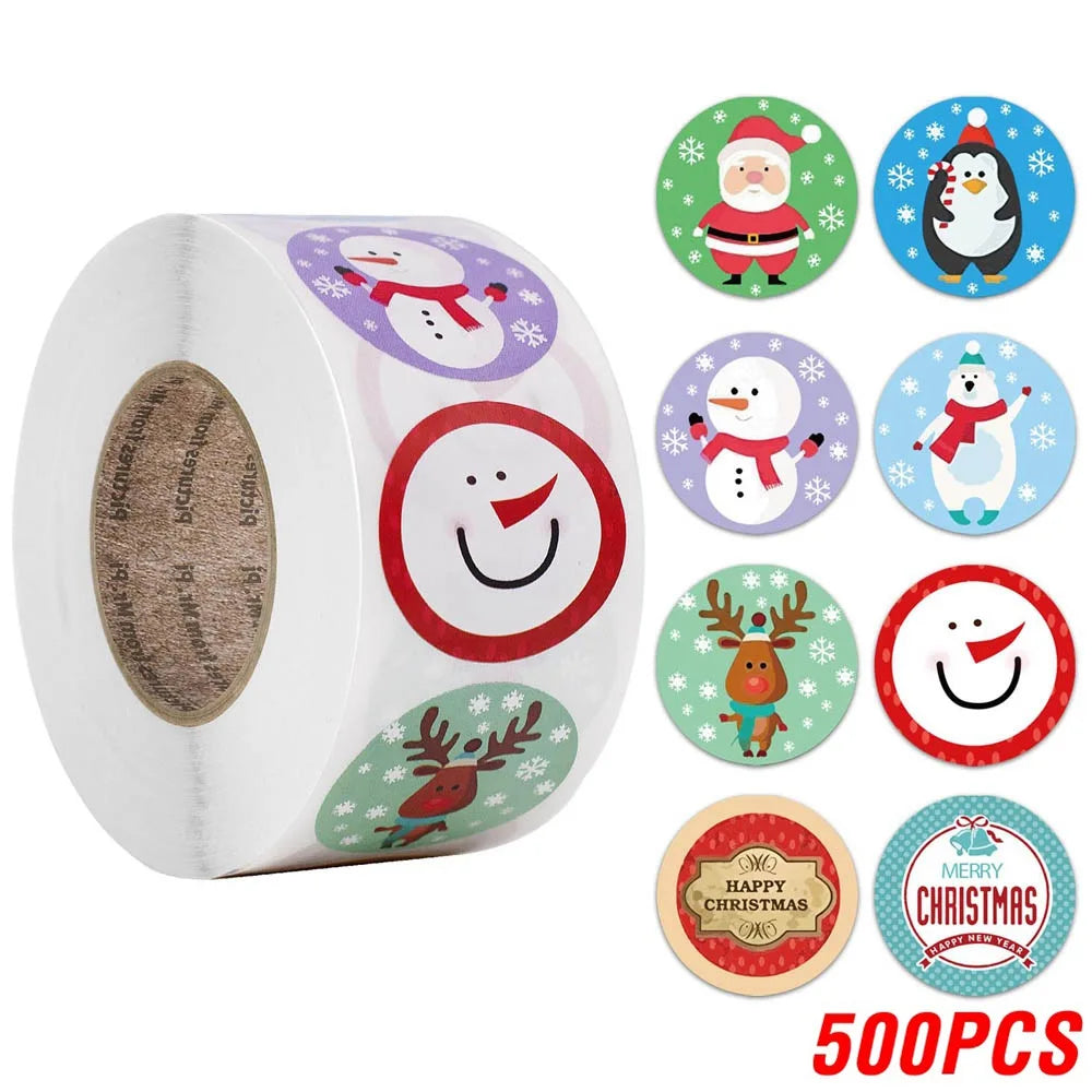 100-500pcs Thank You Sticker Design Diary Christmas Sticker Gift Sealing Sticker Holiday Birthday Party Gift Decoration Label (Online Order Only)