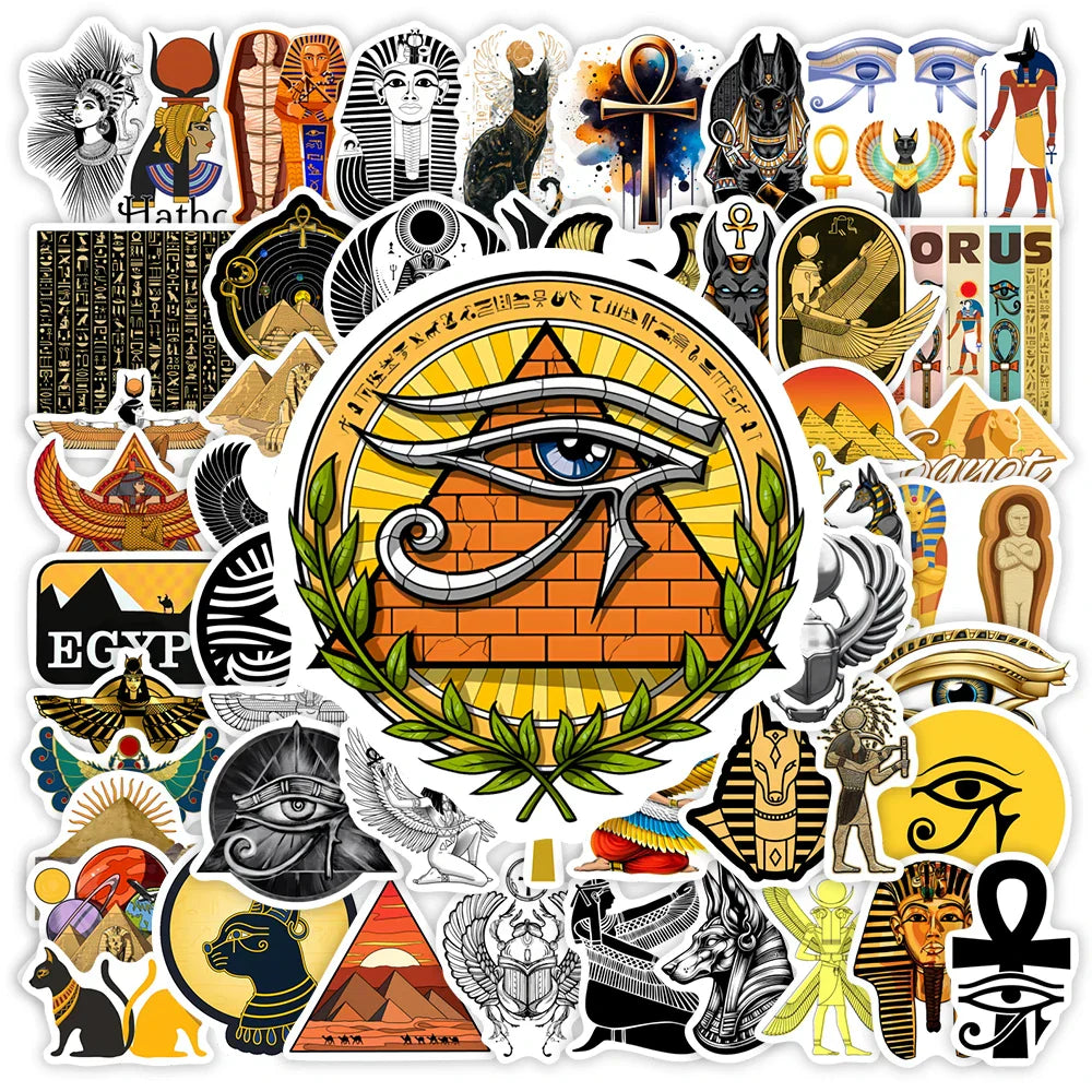 Egypt Stickers Pyramids Pharaohs DIY Toy Gift Decorative Decal for Scrapbook Journal Laptop Phonecase Luggage Bottle Waterproof (ONLINE ORDER ONLY)
