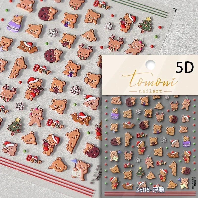 Cookies Chocolate Love Heart Flower Bowknot Rabbit Bunny Lace Bear Star Bouquet Rabbit Adhesive Nail Art Sticker Manicure Decal (ONLINE ORDER ONLY)