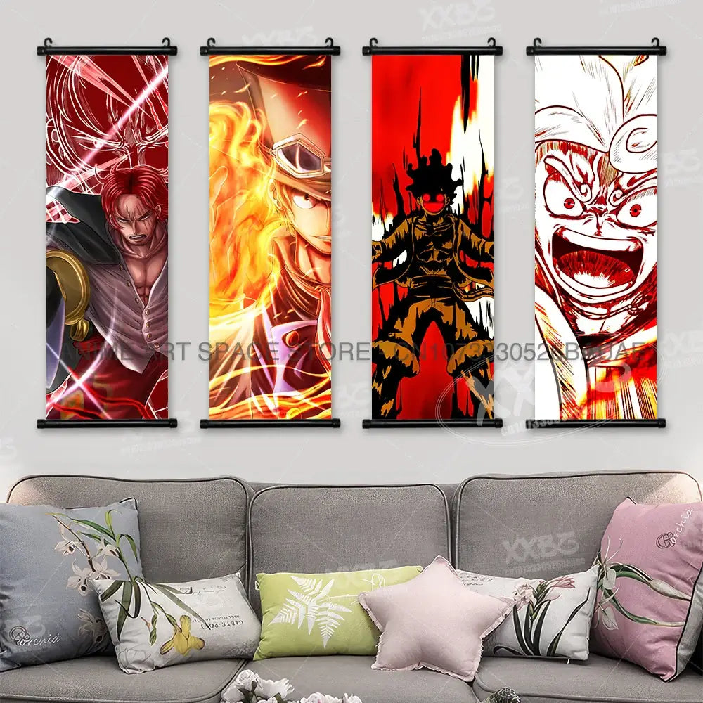 One Piece Hanging Painting Luffy Ace Sabo Shanks Wall Art (ONLINE ORDER ONLY)