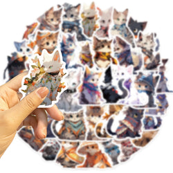50pcs Cute Cats Stickers Funny Famous Cat Meme Catoon Decal DIY Graffiti Sticker Toys For Notebook Phone Phone Fridge Bike Car (ONLINE ORDER ONLY)