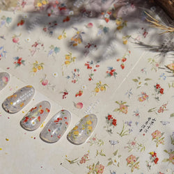 Antique Flowers Bird Swallow Fruit Narcissus Orchid Oranges Peaches Grape Cherry Strawberries Nail Art Stickers Manicure Decals (ONLINE ORDER ONLY)